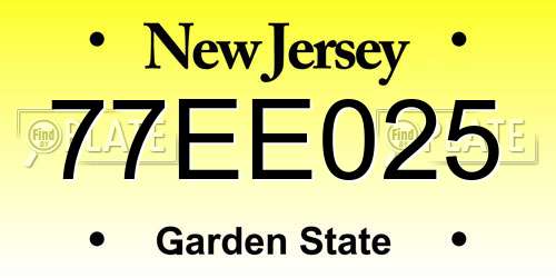 77EE025 New Jersey License Plate