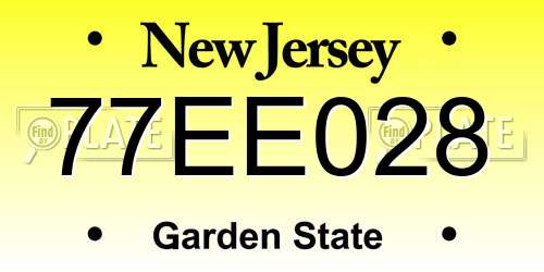 77EE028 New Jersey License Plate