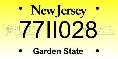 77II028 New Jersey License Plate