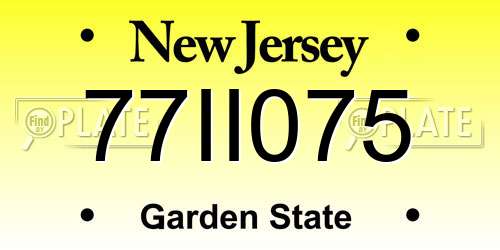 77II075 New Jersey License Plate