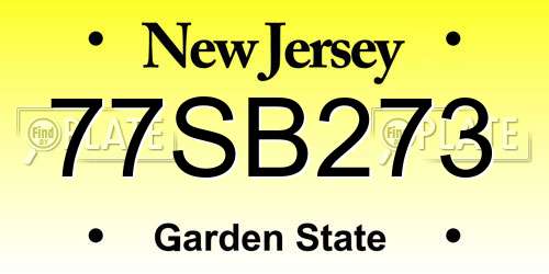 77SB273 New Jersey License Plate
