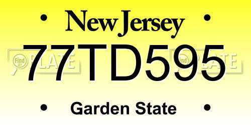 77TD595 New Jersey License Plate