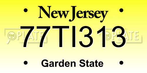 77TI313 New Jersey License Plate