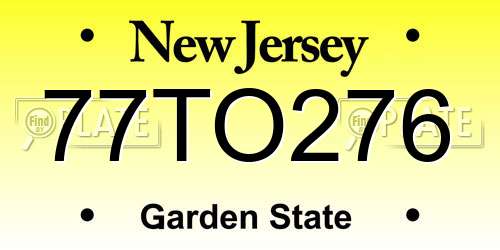 77TO276 New Jersey License Plate