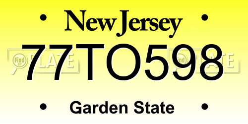 77TO598 New Jersey License Plate