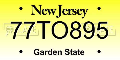 77TO895 New Jersey License Plate