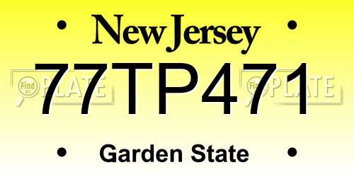 77TP471 New Jersey License Plate