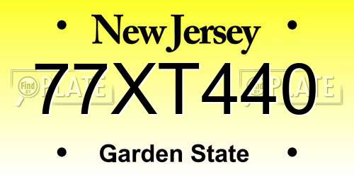 77XT440 New Jersey License Plate