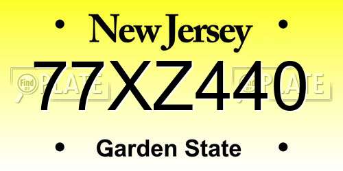 77XZ440 New Jersey License Plate