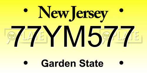 77YM577 New Jersey License Plate