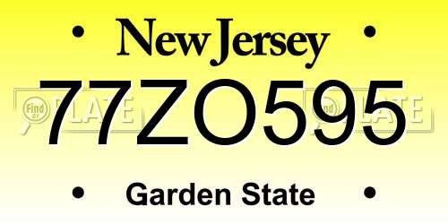 77ZO595 New Jersey License Plate
