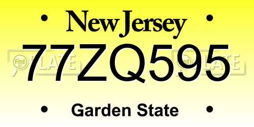 77ZQ595 New Jersey License Plate