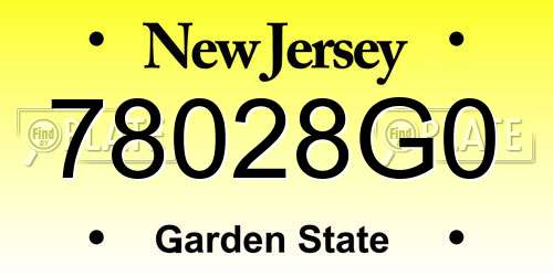 78028G0 New Jersey License Plate