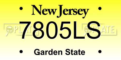 7805LS New Jersey License Plate