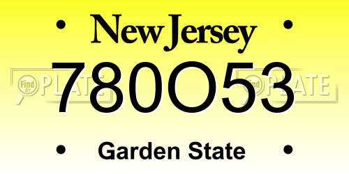 780O53 New Jersey License Plate