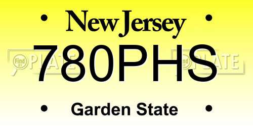 780PHS New Jersey License Plate