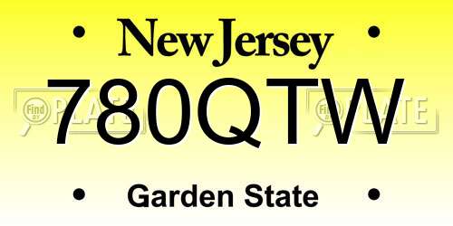 780QTW New Jersey License Plate