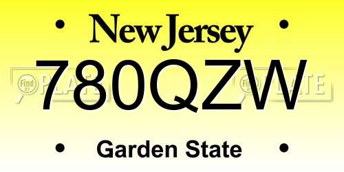 780QZW New Jersey License Plate