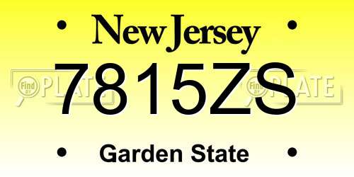 7815ZS New Jersey License Plate