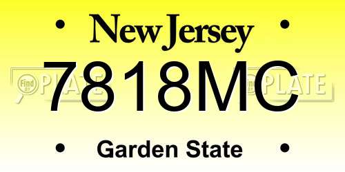7818MC New Jersey License Plate