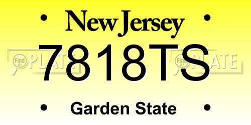 7818TS New Jersey License Plate