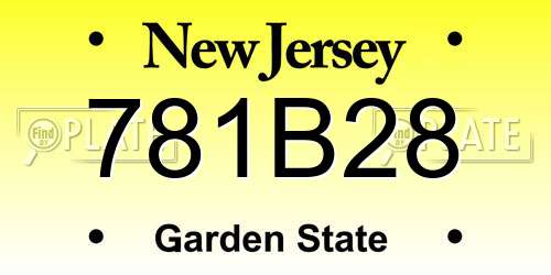 781B28 New Jersey License Plate