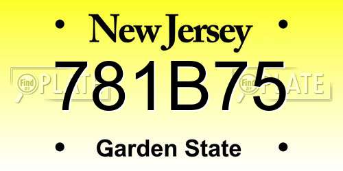 781B75 New Jersey License Plate