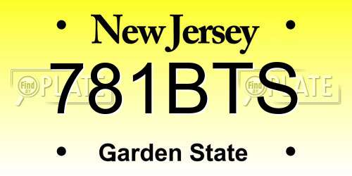 781BTS New Jersey License Plate