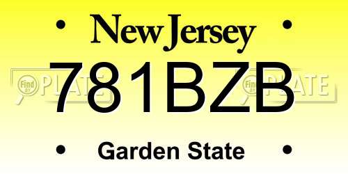 781BZB New Jersey License Plate