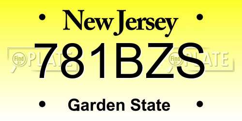 781BZS New Jersey License Plate