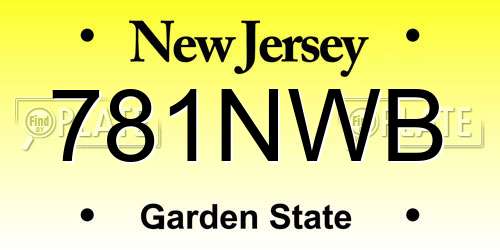 781NWB New Jersey License Plate