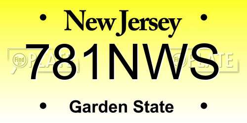 781NWS New Jersey License Plate
