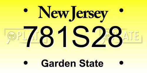 781S28 New Jersey License Plate
