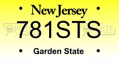 781STS New Jersey License Plate