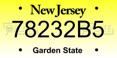 78232B5 New Jersey License Plate