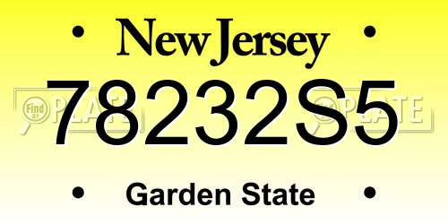 78232S5 New Jersey License Plate