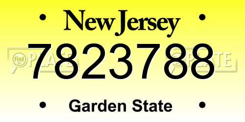 7823788 New Jersey License Plate