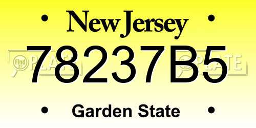 78237B5 New Jersey License Plate