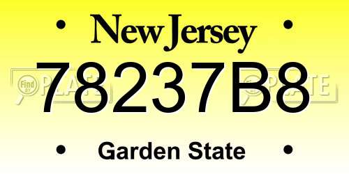 78237B8 New Jersey License Plate