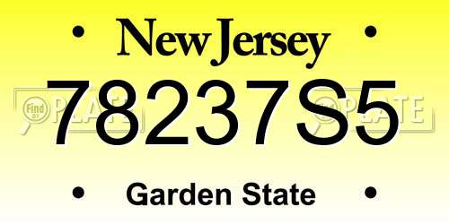 78237S5 New Jersey License Plate