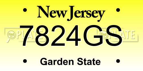 7824GS New Jersey License Plate
