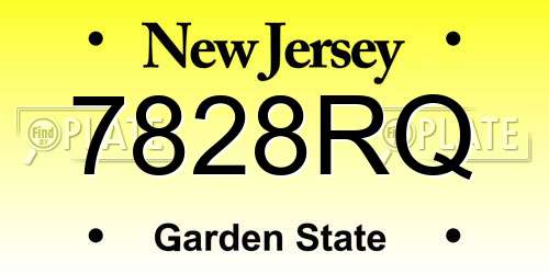 7828RQ New Jersey License Plate