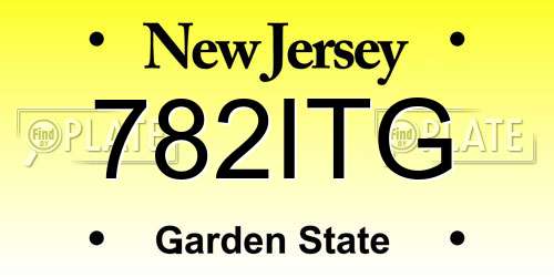 782ITG New Jersey License Plate