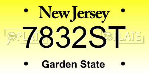 7832ST New Jersey License Plate