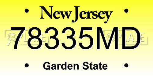 78335MD New Jersey License Plate