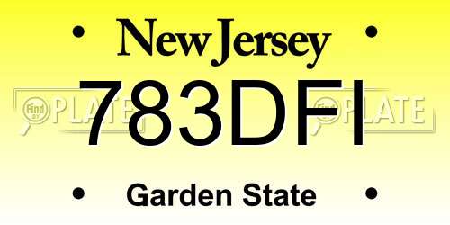 783DFI New Jersey License Plate
