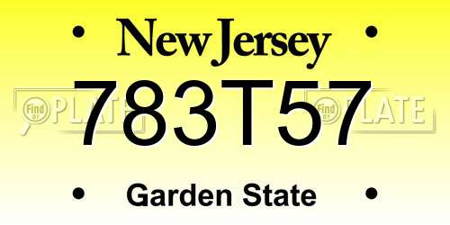 783T57 New Jersey License Plate