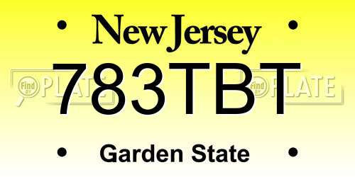 783TBT New Jersey License Plate