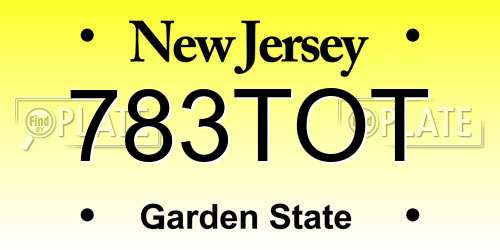 783TOT New Jersey License Plate