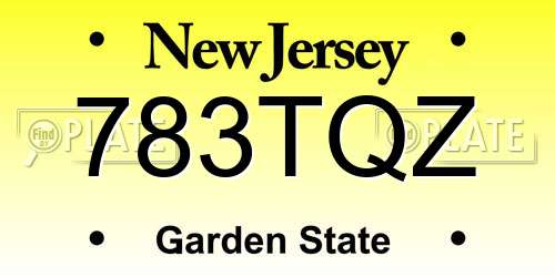 783TQZ New Jersey License Plate